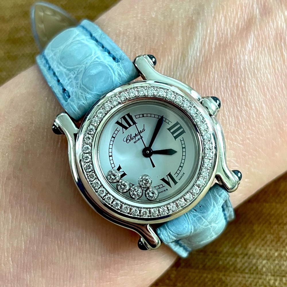 Authentic Chopard HAPPY SPORT Watch Crocodile Leather 26mm